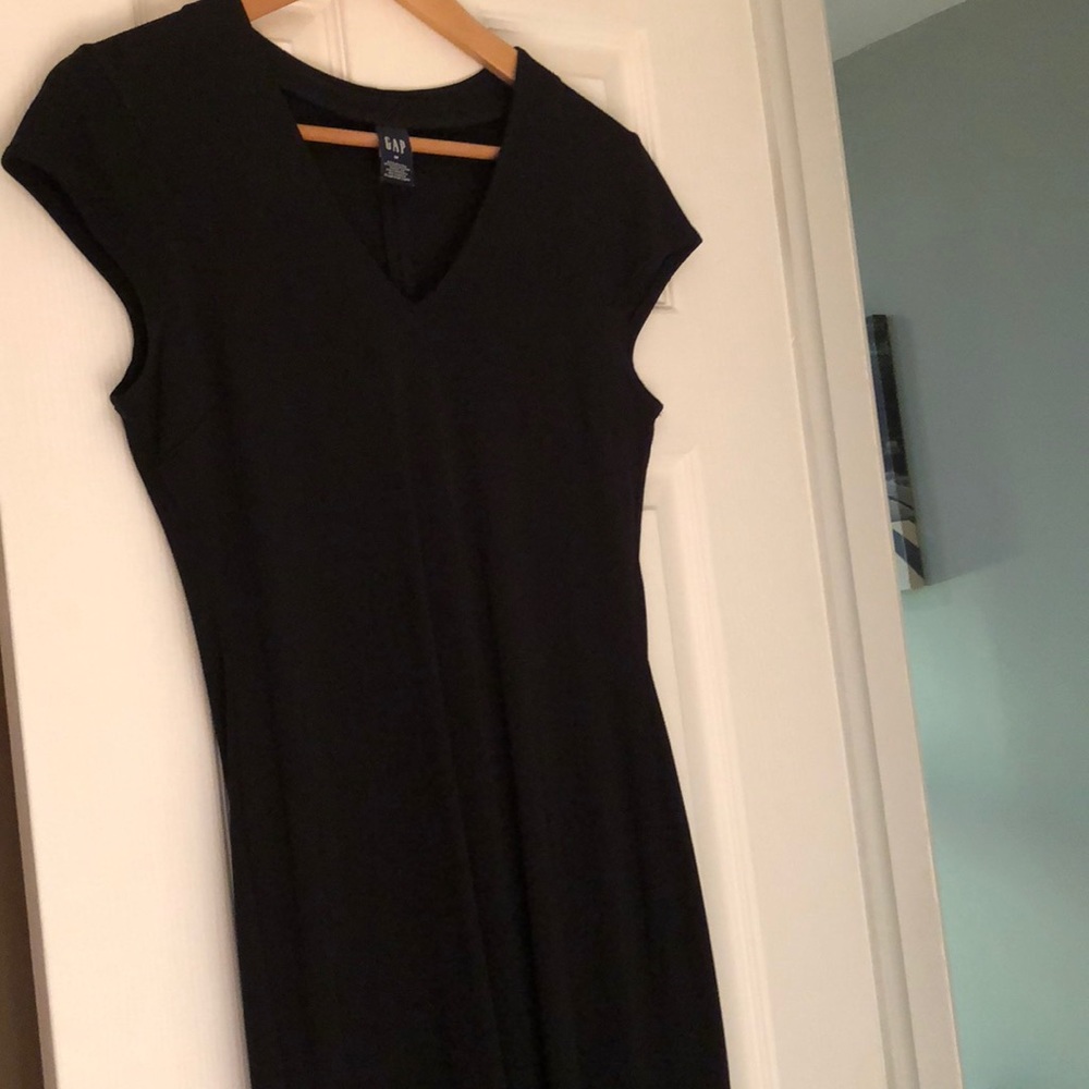 Black Rayon mid calf length dress